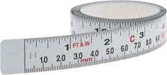 Starrett - 6 Ft. Long x 3/4 Inch Wide, 1/16 Inch Graduation, White, Steel Adhesive Tape Measure - Caliber Tooling