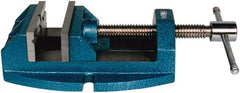 Wilton - 4" Jaw Opening Capacity x 2-1/8" Throat Depth, Horizontal Drill Press Vise - 4" Wide x 2-1/8" High Jaw, Stationary Base, Standard Speed, 10-1/4" OAL x 3.4" Overall Height, Cast Iron - Caliber Tooling