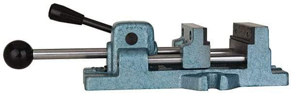 Wilton - 4-11/16" Jaw Opening Capacity x 1-5/16" Throat Depth, Horizontal Drill Press Vise - 4" Wide x 1-5/16" High Jaw, Stationary Base, Standard Speed, 14-1/2" OAL x 4.3" Overall Height, Cast Iron - Caliber Tooling