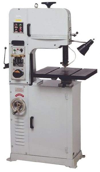 Vectrax - 24 Inch Throat Capacity, Variable Speed Pulley Vertical Bandsaw - 25 to 456 m/min, 2 HP, Three Phase - Caliber Tooling