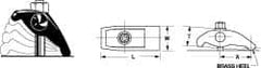 Jergens - 1/2" Stud, 2" Max Clamping Height, Steel, Adjustable & Self-Positioning Strap Clamp - 4-1/4" Long, 1-3/4" Wide, 1-1/2" High, 2-1/2" Heel to Stud Center - Caliber Tooling