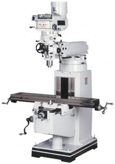 Vectrax - 10" Table Width x 54" Table Length, Variable Speed Pulley Control, 3 Phase Knee Milling Machine - R8 Spindle Taper, 5 hp - Caliber Tooling