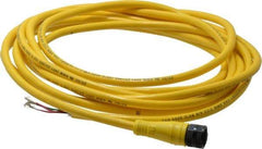 Brad Harrison - 4 Amp, 1/2-20 UNF Female Straight to Pigtail Cordset Sensor and Receptacle - 250 VAC/VDC, 3.70m Cable Length, IP67 Ingress Rating - Caliber Tooling