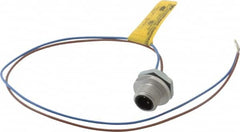 Brad Harrison - 4 Amp, 1/2-20 UNF Male Straight Receptacle - 250 VAC/VDC, 0.31m Cable Length, IP67 Ingress Rating - Caliber Tooling