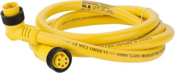 Brad Harrison - 8 Amp, Female 90° to Male 90° Cordset Sensor and Receptacle - 600 VAC/VDC, 6 Ft. Long Cable, IP68 Ingress Rating - Caliber Tooling