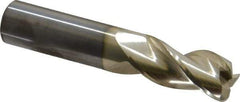 Accupro - 3/4", 3 Flute, Single End, Solid Carbide, 0.12" Corner Radius End Mill - 4" OAL, 37° Helix, Right Hand Flute, 1-5/8" LOC, Right Hand Cut - Caliber Tooling