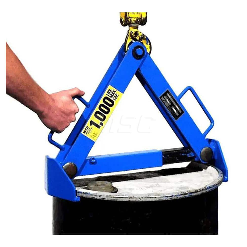 Drum Lifter: (1) 30 to 55 gal Drum, 1,000 lb Capacity 24″ Wide, 8.9″ Deep, 14″ High