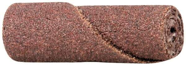 Merit Abrasives - 1/2" Max Roll Diam x 1-1/2" OAL, 60 Grit Aluminum Oxide Straight Cartridge Roll - 1/8" Pilot Hole Diam, Medium Grade, 23,000 Max RPM - Caliber Tooling