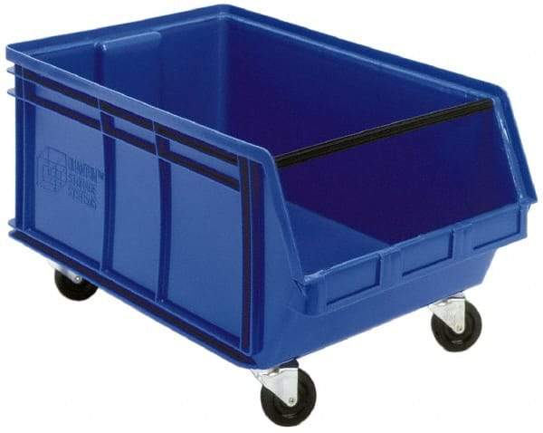 Quantum Storage - 300 Lb. Load Capacity, 29" Deep, Blue Polyethylene Hopper Stacking Bin - 14-7/8" High x 18-3/8" Wide x 29" Long - Caliber Tooling