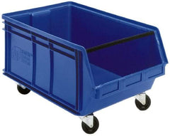 Quantum Storage - 300 Lb. Load Capacity, 29" Deep, Yellow Polyethylene Hopper Stacking Bin - 14-7/8" High x 18-3/8" Wide x 29" Long - Caliber Tooling