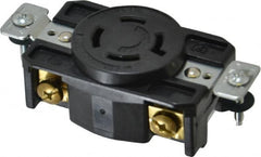 Cooper Wiring Devices - 480 VAC, 20 Amp, L16-20R NEMA, Self Grounding Receptacle - 3 Poles, 4 Wire, Female End, Black - Caliber Tooling