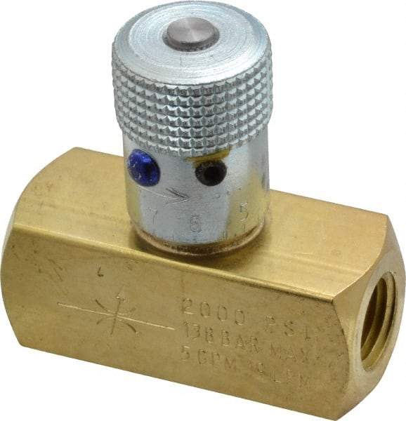 Parker - 5 GPM 1/4 Inlet Brass Hydraulic Control Valve - 1/4-18 Thread - Caliber Tooling