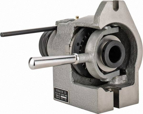 Phase II - 5C Compatible, 24 Increment, Horizontal & Vertical Standard Collet Indexer - 4-1/2" High Center, 1-1/8" Max Collet Capacity, Manual Operation - Caliber Tooling