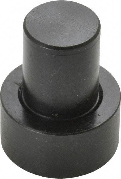 Gibraltar - 1-7/32" OAL, 1/2" Head Height, 1" OD, Low Carbon Steel, Ground, Press Fit Rest Button - Black Oxide Coating, 5/8" Pin Diam - Caliber Tooling