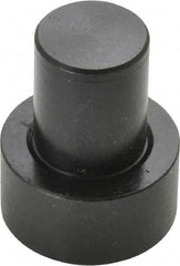 Gibraltar - 1-7/32" OAL, 1/2" Head Height, 1" OD, Low Carbon Steel, Ground, Press Fit Rest Button - Black Oxide Coating, 5/8" Pin Diam - Caliber Tooling