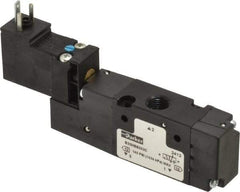 Parker - 1/8", 3-Way Body Ported Stacking Solenoid Valve - 24 VDC, 0.75 CV Rate, Air Return, 2.14" High x 4.2" Long - Caliber Tooling