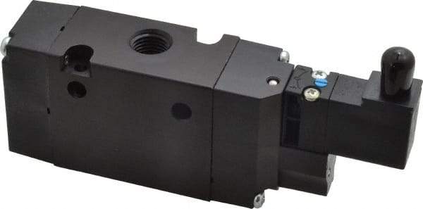 Parker - 1/4", 3-Way Body Ported Stacking Solenoid Valve - 24 VDC, 1.4 CV Rate, Air Return, 2.4" High x 5.29" Long - Caliber Tooling