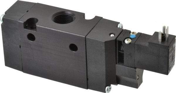 Parker - 3/8", 3-Way Body Ported Stacking Solenoid Valve - 120 VAC, 1.4 CV Rate, Air Return, 2.4" High x 5.29" Long - Caliber Tooling