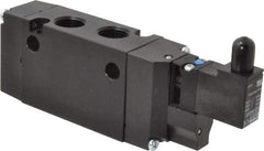 Parker - 3/8", 4-Way Body Ported Stacking Solenoid Valve - 120 VAC, 1.4 CV Rate, Air Return, 2.4" High x 5.78" Long - Caliber Tooling