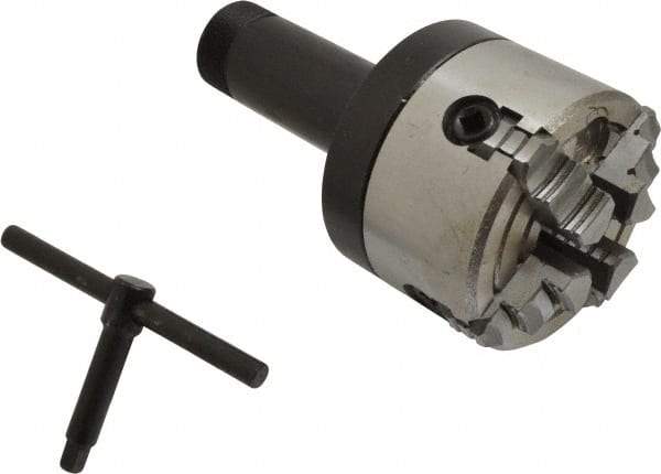 Interstate - 4 Jaws, 3" Diam, Independent Manual Lathe Chuck - 5C Mount Spindle, Reversible, 4,000 Max RPM, 0.765" Through Hole Diam, Cast Iron - Caliber Tooling