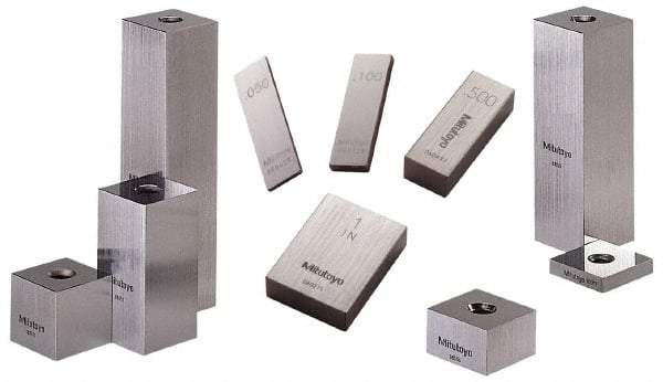 Mitutoyo - 0.144" Rectangular Steel Gage Block - Accuracy Grade 0, Includes Certificate of Inspection - Caliber Tooling