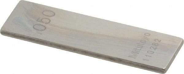 Mitutoyo - 0.05" Rectangular Steel Gage Block - Accuracy Grade 0, Includes Certificate of Inspection - Caliber Tooling