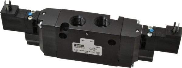 Parker - 4-Way Body Ported Stacking Solenoid Valve - 120 VAC, 1.4 CV Rate, 7.51" Long - Caliber Tooling