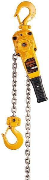 Harrington Hoist - 1,500 Lb Lifting Capacity, 5' Lift Height, Lever Hoist - Made from Chain, 1 Chain - Caliber Tooling
