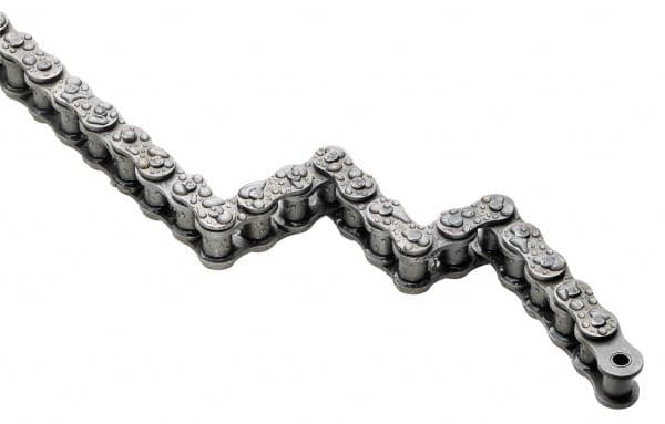 U.S. Tsubaki - 1-1/4" Pitch, Single Strand Roller Chain - Chain No. 100, 5,070 Lb. Capacity, 10 Ft. Long, 3/4" Roller Diam, 0.736" Roller Width - Caliber Tooling