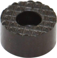 Fairlane - 5/8" Diam, 3/8" High, No. 8 C Bore SHCS, Counterbored, Extra Fine Tooth Grade Diamond Serration Tooth Pattern, High Speed Steel, Round Positioning Gripper - Black Oxide Coated - Caliber Tooling