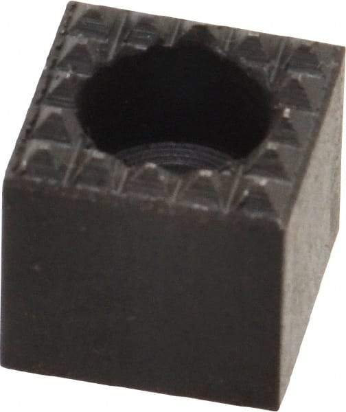 Fairlane - 1/2" Square, 1/2" High, #10 C Bore SHCS Size, Extra Fine Tooth Grade, Diamond Serration, High Speed Steel, Square Positioning Gripper - 0.03 x 45A° Chamfer, 1/4" Counterbore Depth, Black Oxide Finish - Caliber Tooling