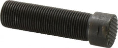 Fairlane - Serrated Tooth, 3/4-16, 5/16" Internal Hex, 2-1/2" Shank Length, 2-1/2" Thread Length, Black Oxide Finish, Round Head, Adjustable Positioning Gripper - 3/4" Pad Diam, 7/8" Hex, 1/4" Head Height, Extra Fine Tooth Grade - Caliber Tooling