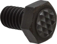 Fairlane - Serrated Tooth, 5/16-18, 1/2" Shank Length, 1/2" Thread Length, Black Oxide Finish, Hex Head, Adjustable Positioning Gripper - 3/8" Pad Diam, 1/2" Hex, 1/4" Head Height, Extra Fine Tooth Grade - Caliber Tooling