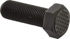 Fairlane - Serrated Tooth, 1/2-20, 1-1/2" Shank Length, 1-1/2" Thread Length, Black Oxide Finish, Hex Head, Adjustable Positioning Gripper - 5/8" Pad Diam, 3/4" Hex, 23/64" Head Height, Extra Fine Tooth Grade - Caliber Tooling