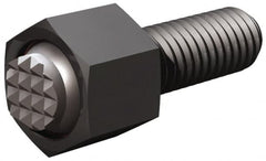 Fairlane - 5/16-24, 1-1/2" Thread Length, 5/16" Ball Diam, Serrated Ball Pad Surface, Alloy Steel, Black Oxide, Hex Head, Swivel Action Gripper Assemblies - 7/16" Head Height, 1/2" Hex, 5/16" Contact Diam, High Speed Steel Ball - Caliber Tooling