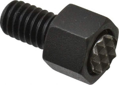 Fairlane - 5/16-18, 1/2" Thread Length, 5/16" Ball Diam, Serrated Ball Pad Surface, Alloy Steel, Black Oxide, Hex Head, Swivel Action Gripper Assemblies - 7/16" Head Height, 1/2" Hex, 5/16" Contact Diam, High Speed Steel Ball - Caliber Tooling