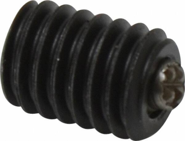 Fairlane - 3/8-16, 1/2" Thread Length, 3/16" Ball Diam, Serrated Ball Pad Surface, Alloy Steel, Black Oxide, Threaded, Swivel Action Gripper Assemblies - 5/32" Contact Diam, High Speed Steel Ball - Caliber Tooling