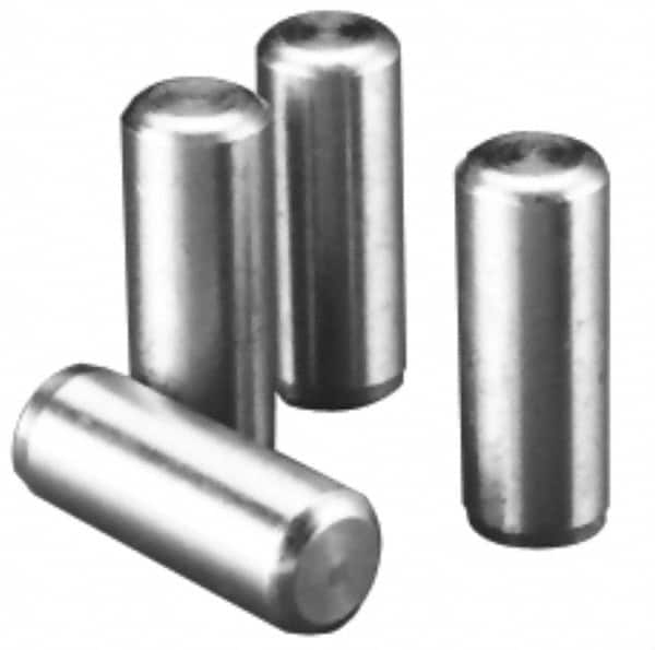 Value Collection - 1/8" Diam x 1-1/4" Pin Length Alloy Steel Oversized Dowel Pin - C 50-58 Hardness, 3,200 Lb Breaking Strength, 1 Beveled & 1 Rounded End - Caliber Tooling