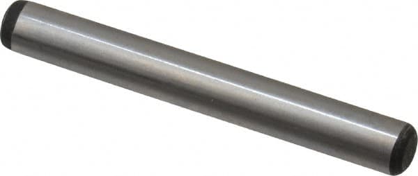 Value Collection - 1/4" Diam x 2" Pin Length Alloy Steel Oversized Dowel Pin - C 50-58 Hardness, 12,800 Lb Breaking Strength, 1 Beveled & 1 Rounded End - Caliber Tooling