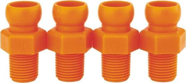 Loc-Line - 4 Piece, 1/4" Hose ID, Male to Female Coolant Hose Connector - 1/8" NPT, For Loc-Line Modular Hose Systems - Caliber Tooling