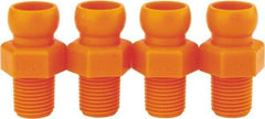 Loc-Line - 4 Piece, 1/4" Hose ID, Male to Female Coolant Hose Connector - 1/8" NPT, For Loc-Line Modular Hose Systems - Caliber Tooling