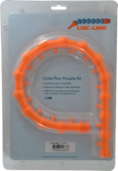 Loc-Line - 1/2" Hose Inside Diam x 1/2" Nozzle Diam, Coolant Hose Nozzle Kit - For Use with Loc-Line Modular Hose System, 16 Pieces - Caliber Tooling