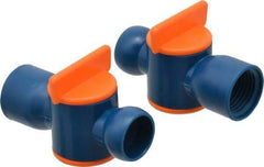 Loc-Line - 2 Piece, 1/2" ID Coolant Hose Valve Pack - Female to Male Connection, Acetal Copolymer Body, 1/2 NPT, Use with Loc-Line Modular Hose Systems - Caliber Tooling