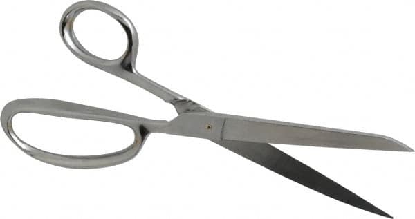 Heritage Cutlery - 4-1/4" LOC, 9-1/2" OAL Stainless Steel Standard Shears - Right Hand, Metal Straight Handle, For General Purpose Use - Caliber Tooling