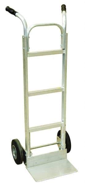 Harper Trucks - 600 Lb Capacity 49" OAH Hand Truck - High Back Dual Handle, Aluminum, Solid Rubber Wheels - Caliber Tooling