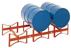 Made in USA - 2,400 Lb Load Capacity, 55 Gal Drum Storage Rack - 71-1/2" Wide x 12-1/2" High - Caliber Tooling