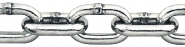 Pewag - 1/8" Welded Stainless Steel Chain - 410 Lb Capacity, Grade 30, Cut to Length, Stainless Steel, Bright Finish - Caliber Tooling