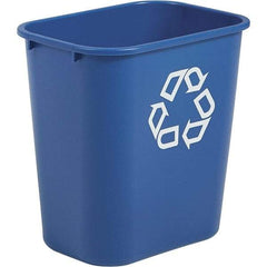 Rubbermaid - 28 Qt Blue Rectangle Recycling Container - Polyethylene, 15" High x 14.38" Long x 10-1/4" Wide - Caliber Tooling