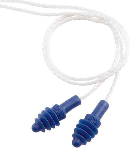 Howard Leight - Reusable, Corded, 27 dB, Flange Earplugs - Blue, 100 Pairs - Caliber Tooling