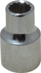 Proto - 3/8" Drive, Standard Hand Socket - 12 Points, 1-3/32" OAL, Chrome Finish - Caliber Tooling